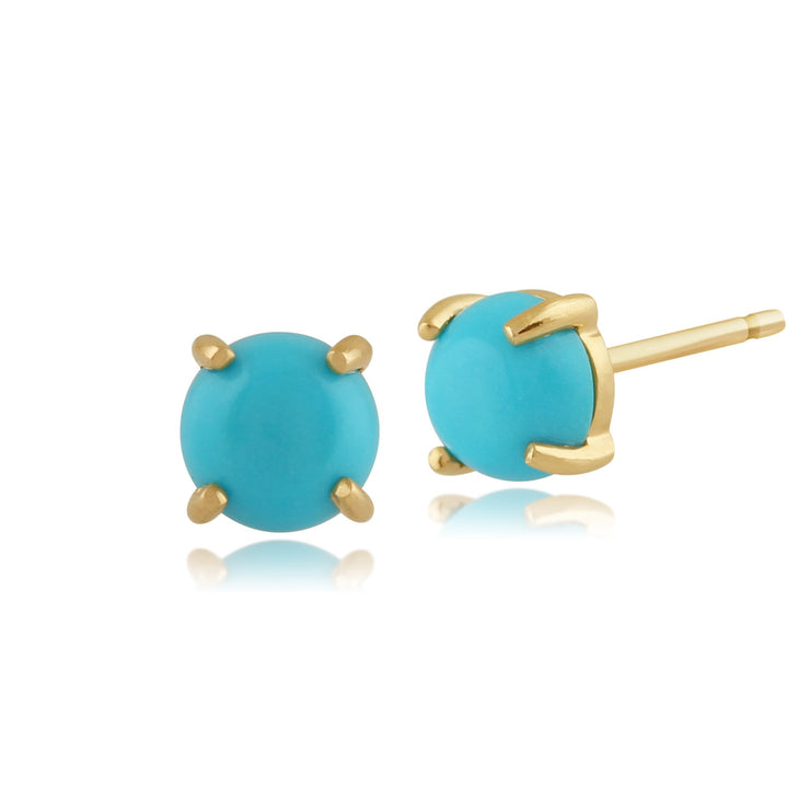 Classic Turquoise Cabochon Stud Earrings Image 1