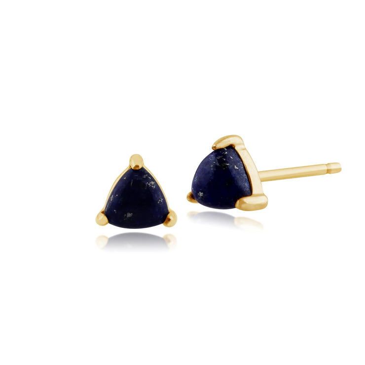 Classic Triangle Lapis Lazuli Stud Earrings & Pendant Set Image 2