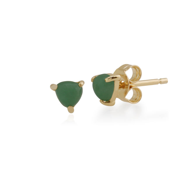 Classic Jade Single Stone Stud Earrings & Pendant Set Image 2
