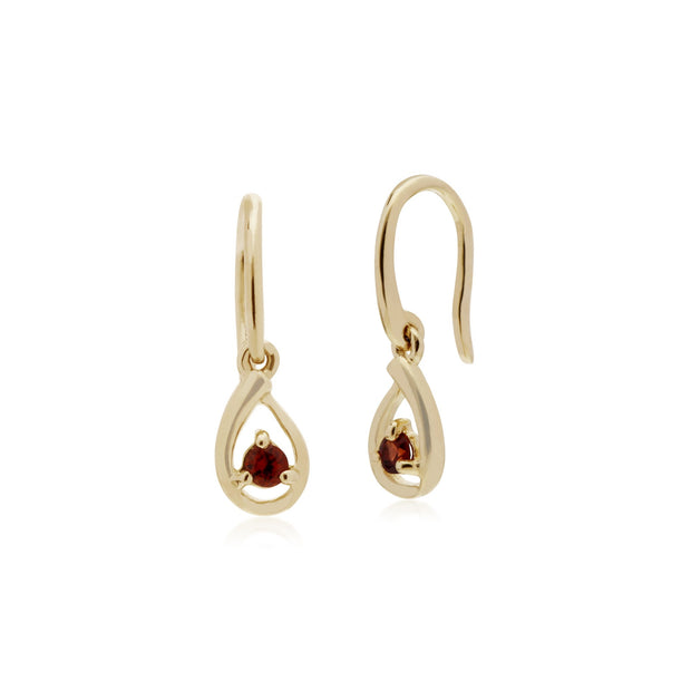 Single Garnet Drop Earrings Image 1