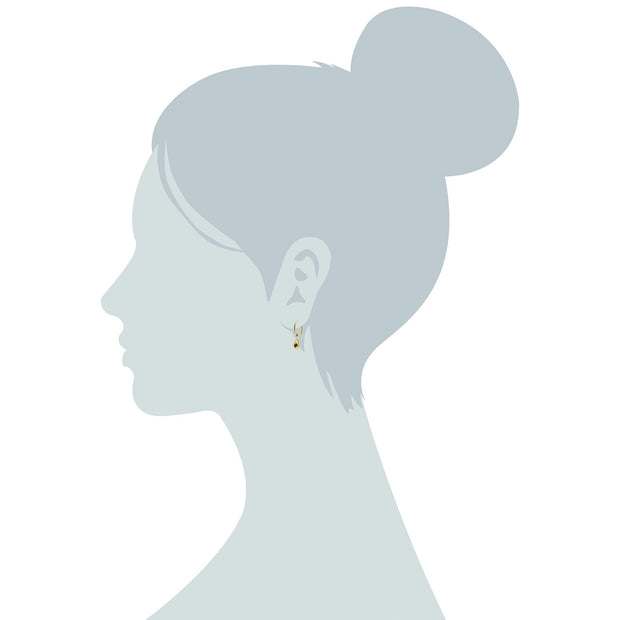 Single Garnet Drop Earrings Image 2