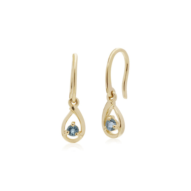 Single Aquamarine Drop Earrings Image 1