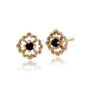 Floral Sapphire Stud Earrings Image 1