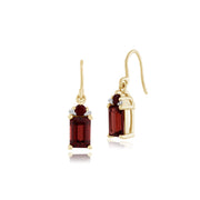 Classic Garnet & Diamond Baguette Earrings Image 1