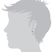 Geometric Ruby Hexagon Stud Earrings Image 2