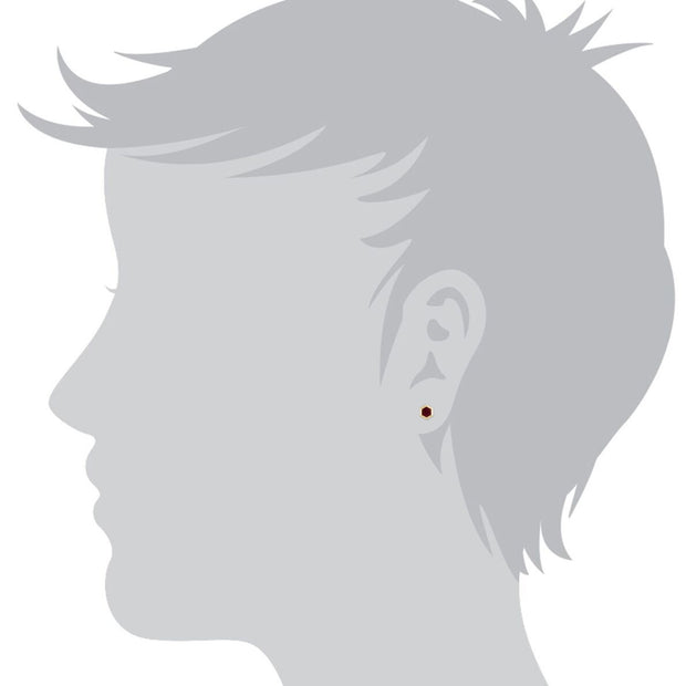 Geometric Ruby Hexagon Stud Earrings Image 2