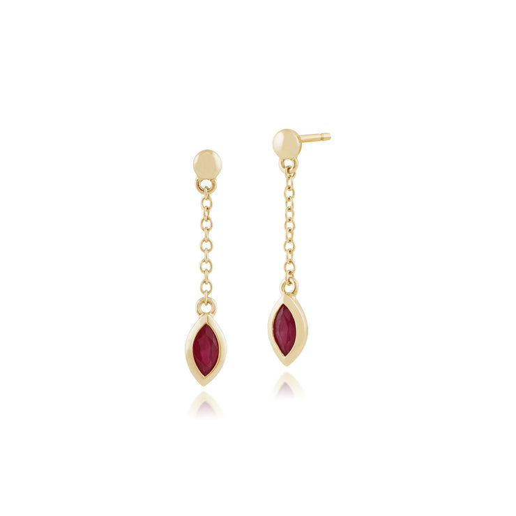 Classic Ruby Drop Earrings & Necklace Set Image 2