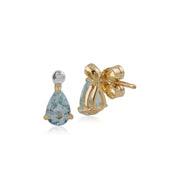 Classic Blue Topaz & Diamond Drop Earrings Image 2