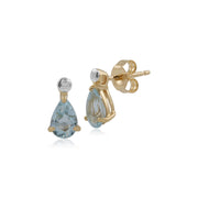 Classic Blue Topaz & Diamond Drop Earrings Image 1