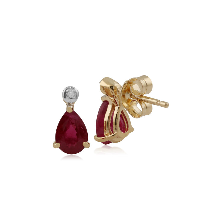 Classic Garnet & Diamond Drop Earrings Image 2