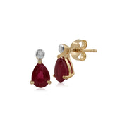 Classic Garnet & Diamond Drop Earrings Image 1