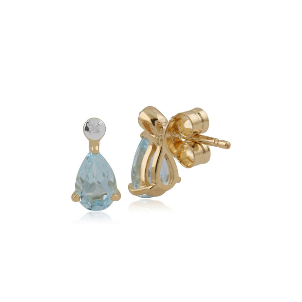 Classic Aquamarine & Diamond Drop Earrings Image 2