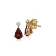 Classic Garnet & Diamond Drop Earrings Image 2