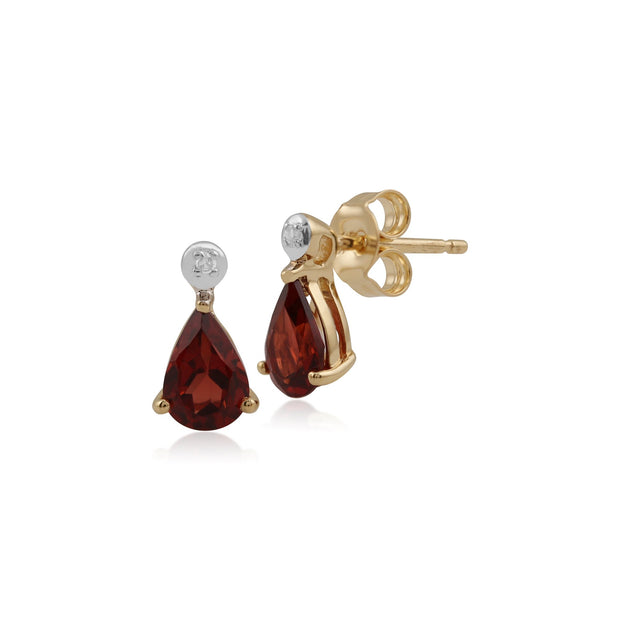Classic Garnet & Diamond Drop Earrings Image 1