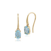 Classic Oval Blue Topaz Drop Earrings Image 1