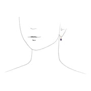 Classic Oval Amethyst Drop Earrings Image 2
