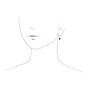 Classic Oval Garnet Drop Earrings Image 2