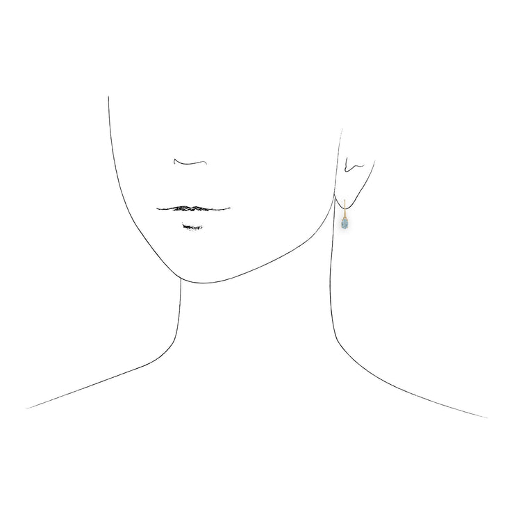 Classic Oval Aquamarine Drop Earrings Image 2