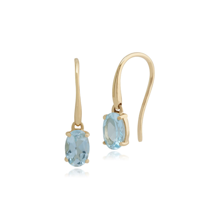 Classic Oval Aquamarine Drop Earrings Image 1