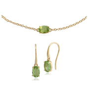 Classic Peridot Single Stone Drop Earrings & Bracelet Set Image 1