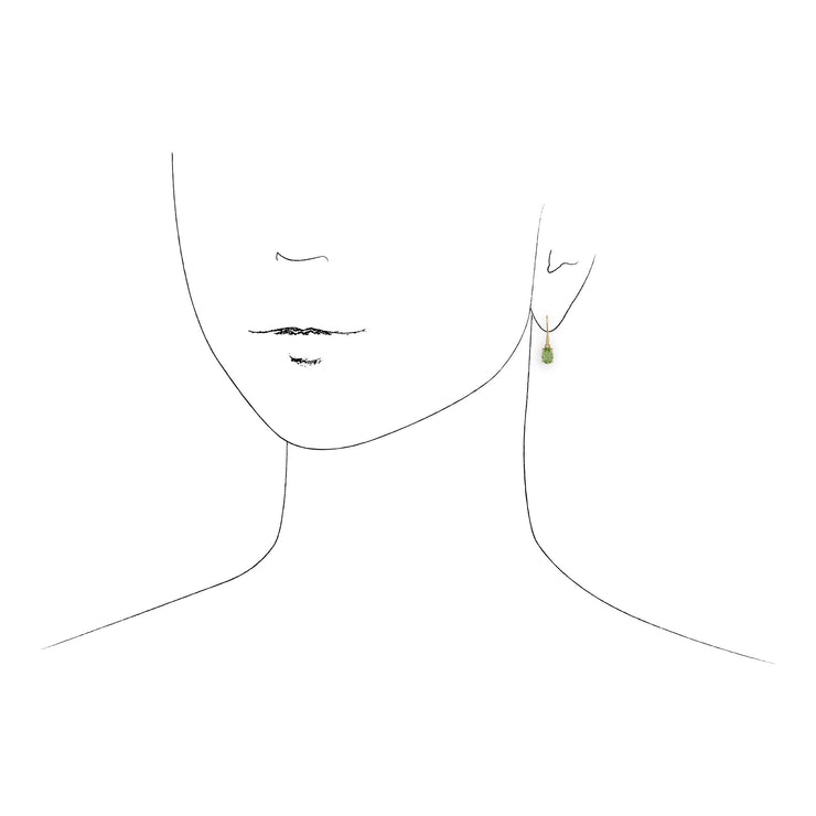 Classic Oval Peridot Drop Earrings Image 2
