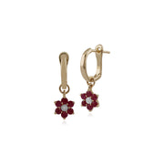Floral Ruby & Diamond Hoop Earrings Image 1