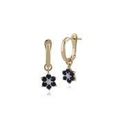 Floral Sapphire & Diamond Hoop Earrings Image 1