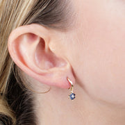 Floral Sapphire & Diamond Hoop Earrings Image 2
