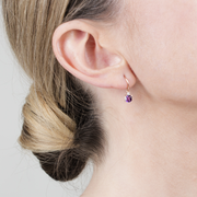 Classic Amethyst & Diamond Drop Earrings Image 2