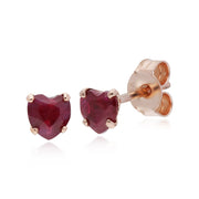 Classic Ruby Heart Stud Earrings Image 1
