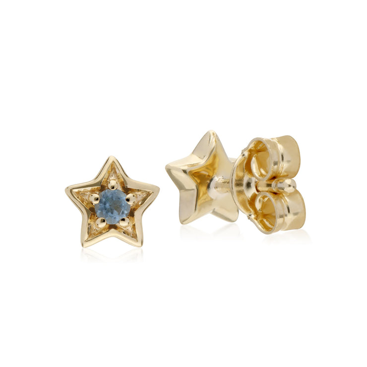 Classic Aquamarine Star Stud Earrings Image 2