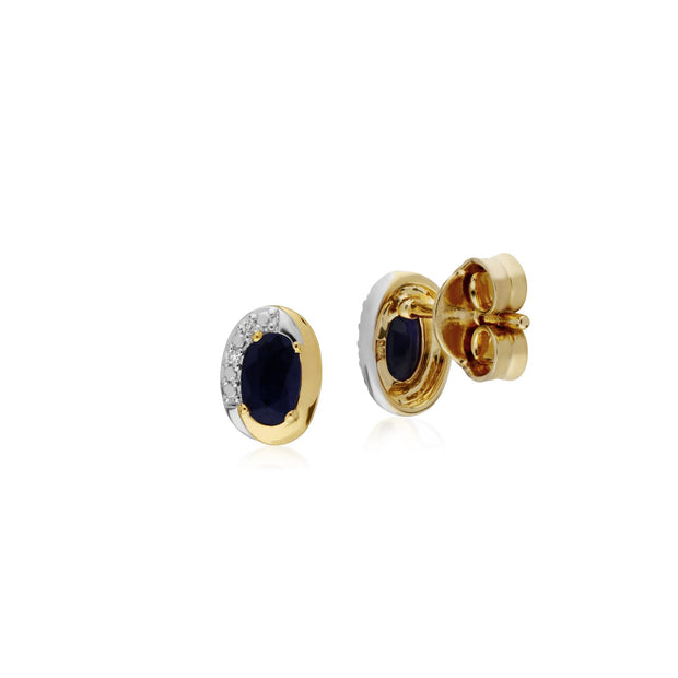 Classic Sapphire & Diamond Stud Earrings Image 2