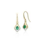 Classic Emerald & Diamond Drop Earrings Image 1