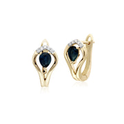 Classic Sapphire & Diamond Lever back Earrings