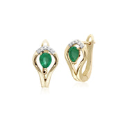 Classic Emerald & Diamond Lever back Earrings Image 1