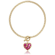 Classic Ruby Heart Charm Bracelet Image 3