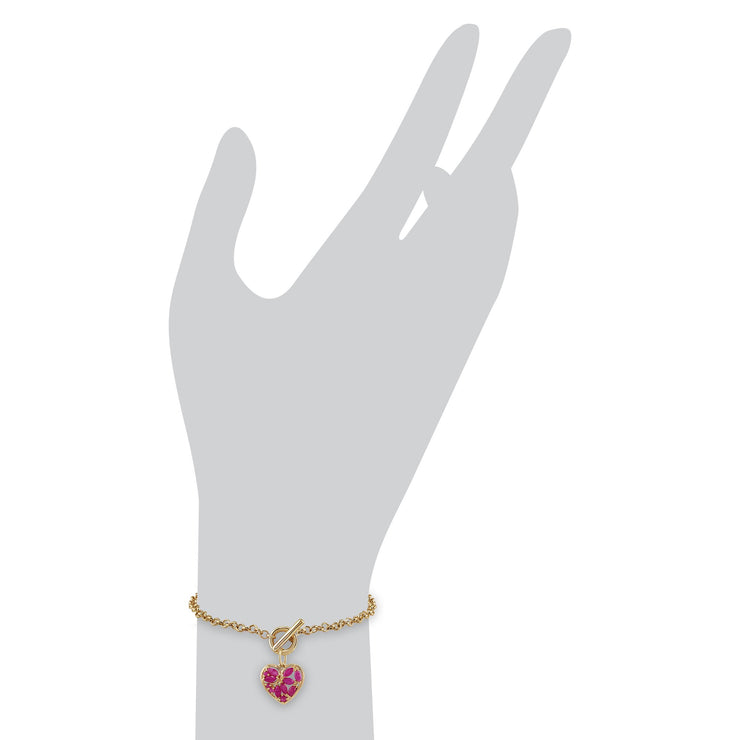 Classic Ruby Heart Charm Bracelet Image 4