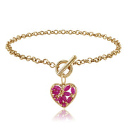 Classic Ruby Heart Charm Bracelet Image 2