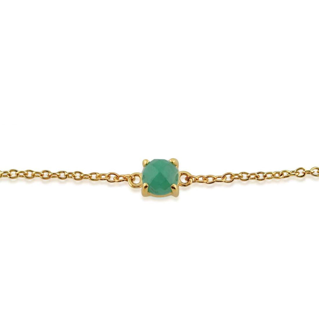 Classic Round Emerald Checkerboard Bracelet in 9ct Yellow Gold - Gemondo