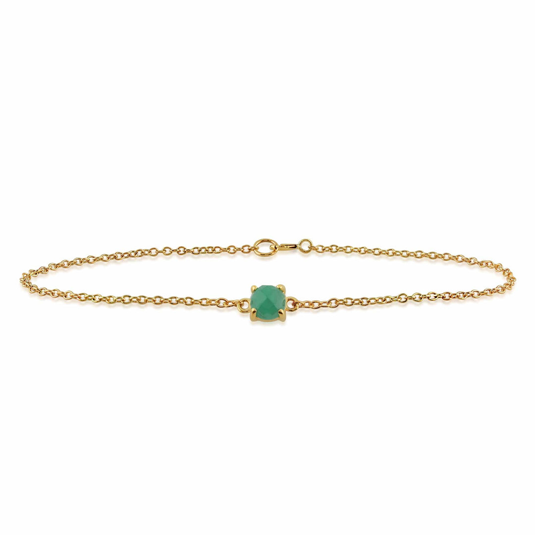 Classic Round Emerald Checkerboard Bracelet in 9ct Yellow Gold - Gemondo