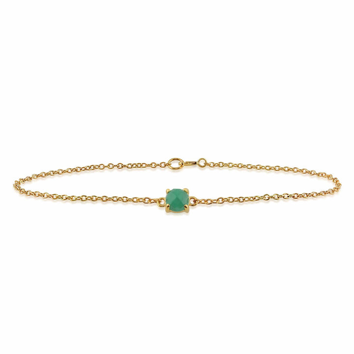 Classic Round Emerald Checkerboard Bracelet in 9ct Yellow Gold - Gemondo