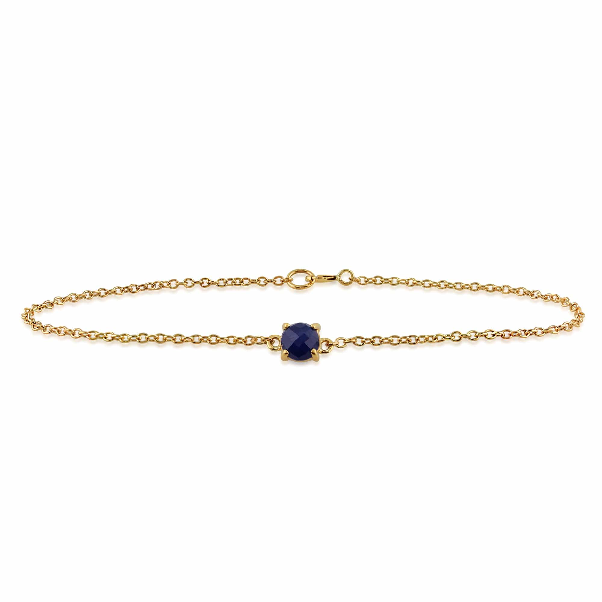 Classic Round Sapphire Checkerboard Bracelet in 9ct Yellow Gold - Gemondo