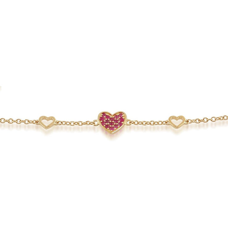 Classic Ruby Heart Bracelet Image 1