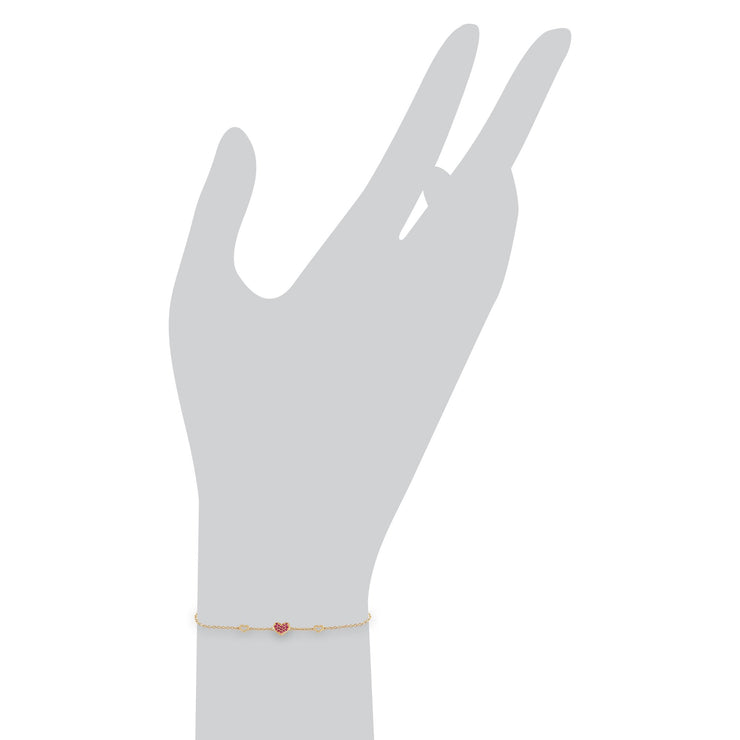 Classic Ruby Heart Bracelet Image 3