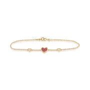 Classic Ruby Heart Bracelet Image 2