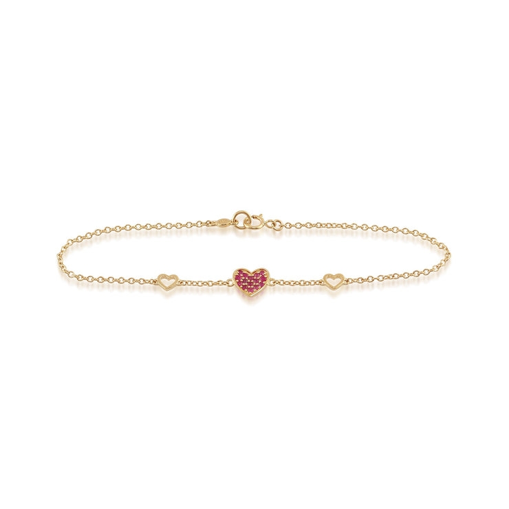 Classic Ruby Heart Bracelet Image 2