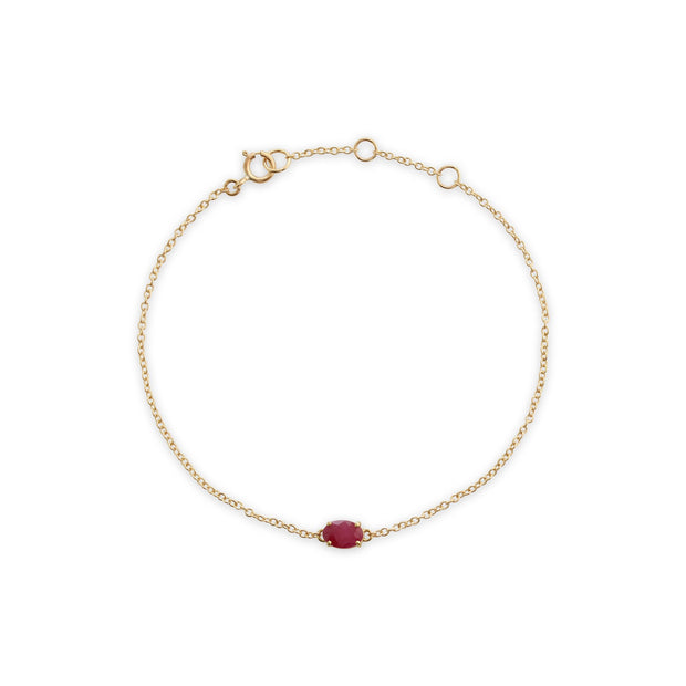 Classic Oval Ruby Single Stone Bracelet Image 2
