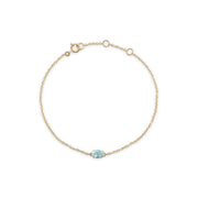 Classic Oval Blue Topaz Single Stone Bracelet Image 2