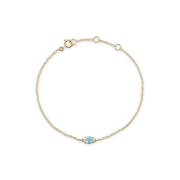 Classic Oval Blue Topaz Single Stone Bracelet Image 2