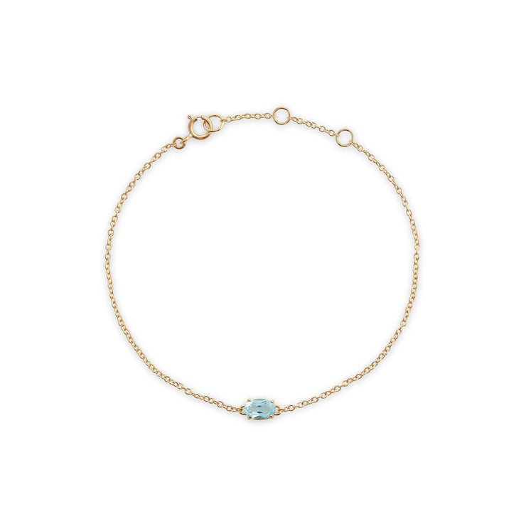 Classic Oval Blue Topaz Single Stone Bracelet Image 2